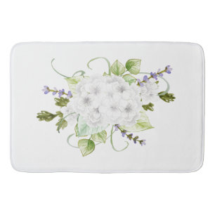 Alfombrilla De Baño Hidrangeas y Lilacs acuarelas