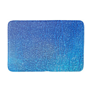 Alfombrilla De Baño Hielo Sobre Fondo Metálico Azul
