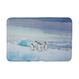 Alfombrilla De Baño Hielo y nieve   Adelie Penguins Antártida