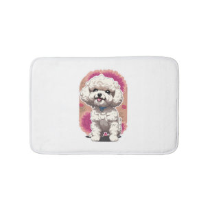 Alfombrilla De Baño Hilarious Bichon Frise Breed Flowers Pegatina