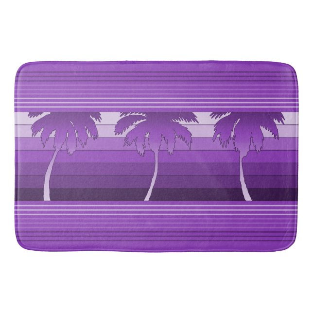 Alfombrilla De Baño Hilo Palmas Hawaianas Rayadas (Anverso)
