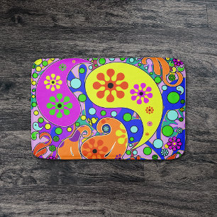 Alfombrilla De Baño Hippie retro de Paisley de las flores enrrolladas