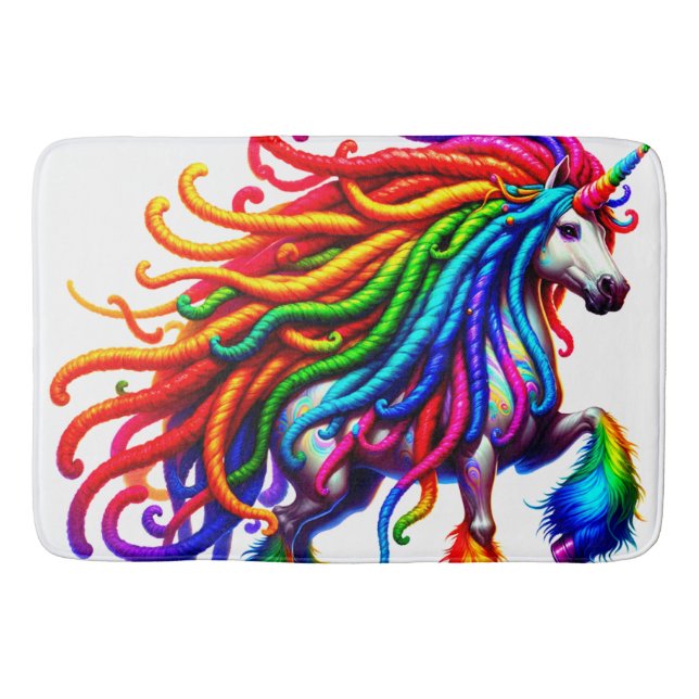 Alfombrilla De Baño Hippie Unicorn (Anverso)