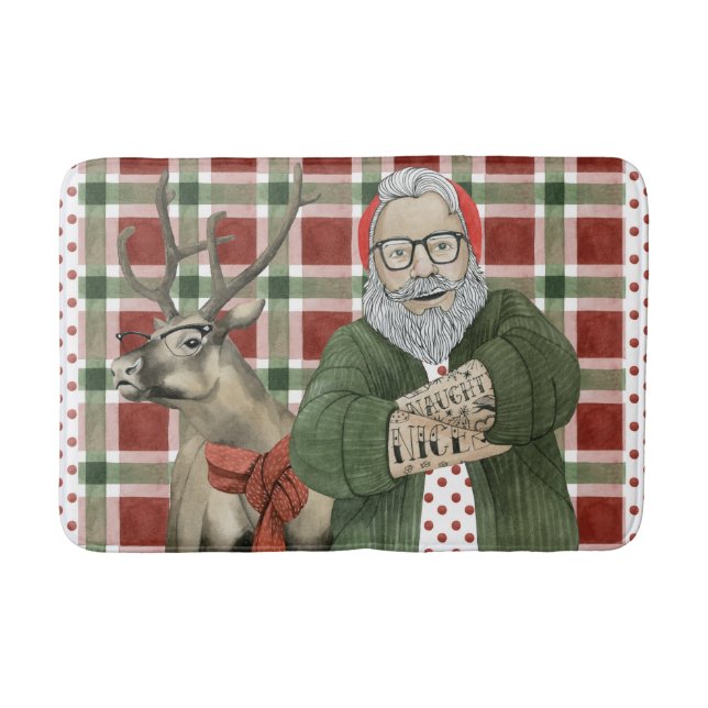 Alfombrilla De Baño Hipster Santa Collection (Anverso)