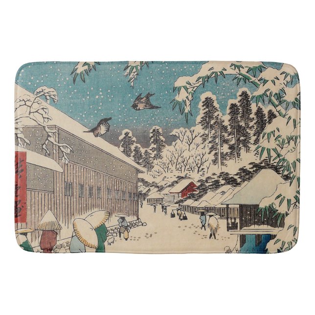 Alfombrilla De Baño Hiroshige paisaje invernal de japón (Anverso)