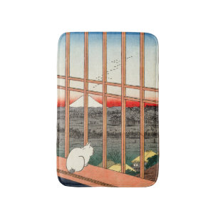 Alfombrilla De Baño Hiroshige Utagawa - Campos de arroz de Asakusa