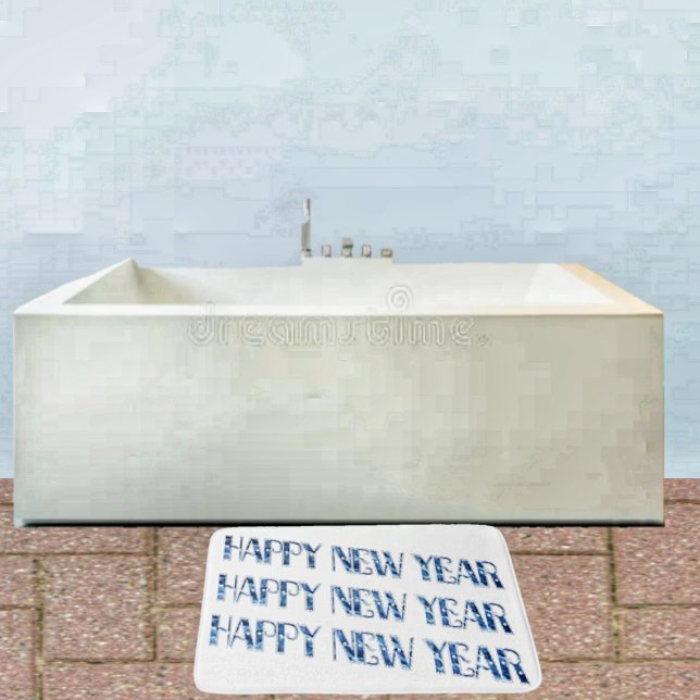 Alfombrilla De Baño HNY-Blue Diamond Bath Mat (Step onto this HNY Blue Diamond Bath mat, and welcome in the New Year!)