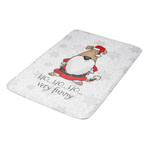 Alfombrilla De Baño HO HO HO Muy Gracioso Santa Costume Enfadado Perro