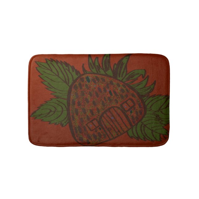 Alfombrilla De Baño Hogar Dulce Hogar de Fresa  (Anverso)