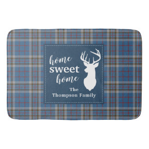 Alfombrilla De Baño Hogar dulce personalizado Tartan Clan Thompson Pla