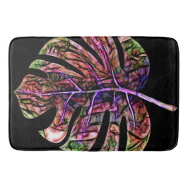 Alfombrilla De Baño Hoja Brillante Tropical Neon