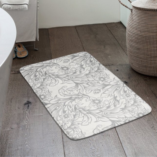 Alfombrilla De Baño Hoja de acanto barroca gris (Subido por el creador)