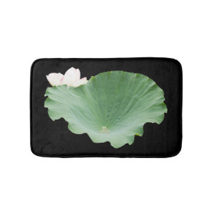Alfombrilla De Baño Hoja gigante de Lotus con la floración