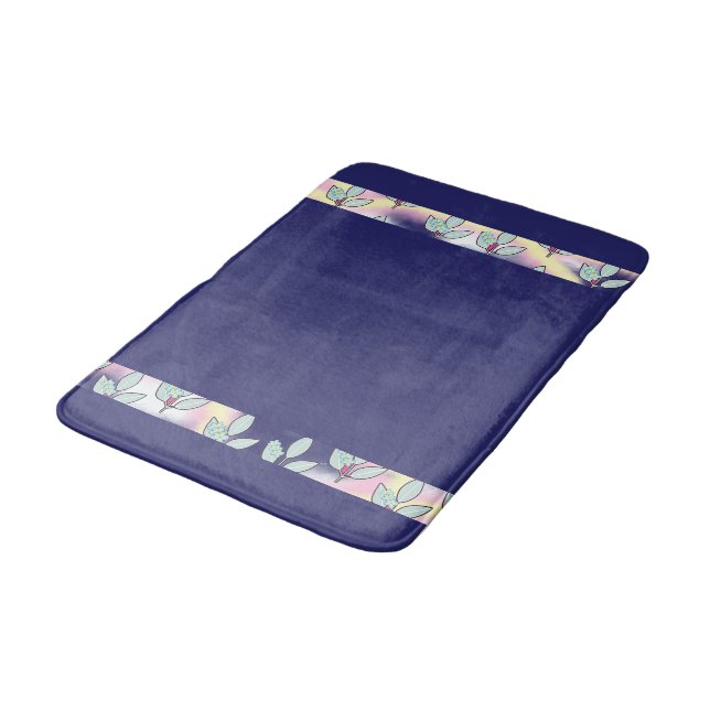 Alfombrilla De Baño Hoja Verde Arcoíris Azul (Angular)
