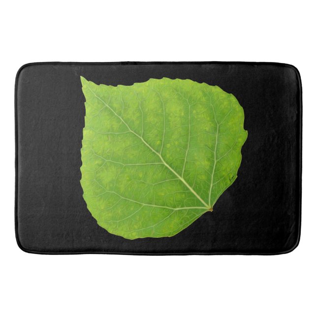 Alfombrilla De Baño Hoja verde de lápiz #11 (Anverso)
