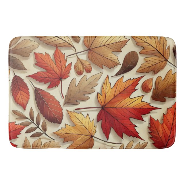 Alfombrilla De Baño hojas clásicas de otoño (Anverso)