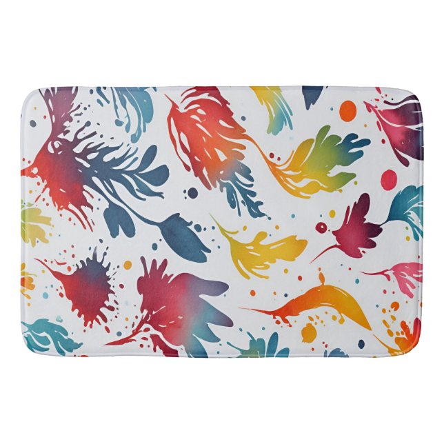 Alfombrilla De Baño Hojas de acuarela (Anverso)