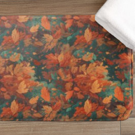 Alfombrilla De Baño Hojas de acuarela rusas cálidas - Estética Boho