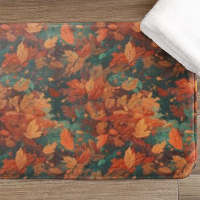 Alfombrilla De Baño Hojas de acuarela rusas cálidas - Estética Boho (Subido por el creador)