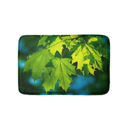Alfombrilla De Baño Hojas de arce verde fresco