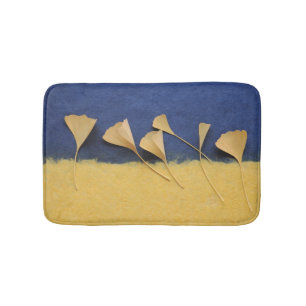 Alfombrilla De Baño Hojas de Ginkgo en texturas de papel hechas a mano