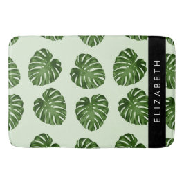 Alfombrilla De Baño Hojas de palma, patrón tropical, nombre