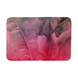 Alfombrilla De Baño Hojas de Palma Tropicales de Verano Rosadas Brilla
