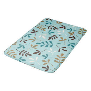 Alfombrilla De Baño Hojas de surtido Teals Cream Gold Brown Ptn