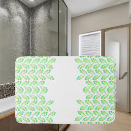 Alfombrilla De Baño Hojas verdes neonesas - arte fractal,