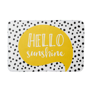 Alfombrilla De Baño Hola estera de baño amarilla manchada de la sol