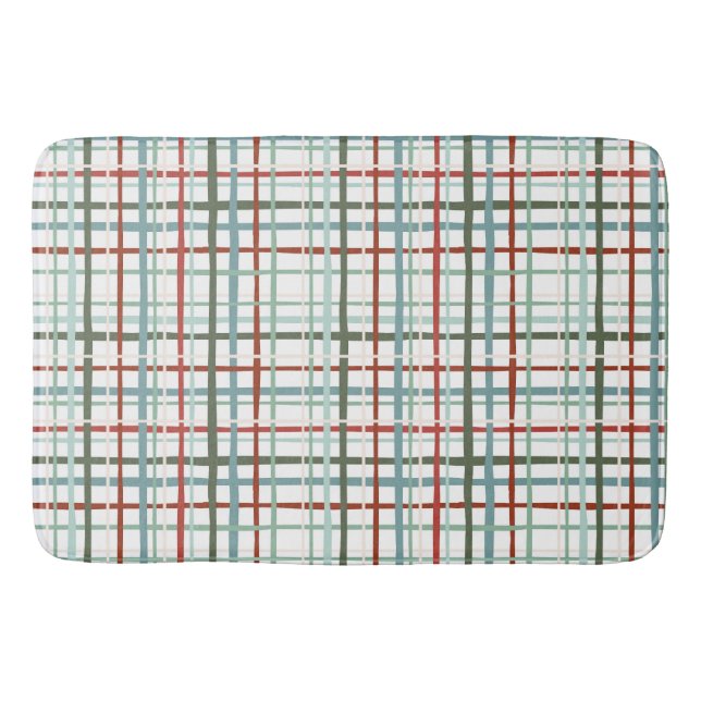 Alfombrilla De Baño Holiday Gingham - Pacífica (Anverso)