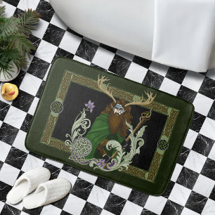 Alfombrilla De Baño Hombre de los Antílope Celta Verde