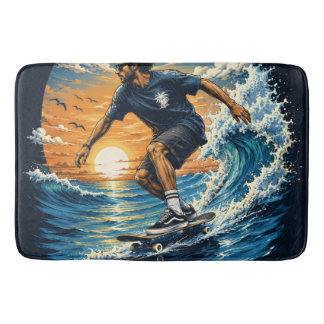 Alfombrilla De Baño Hombre surfeando en las olas