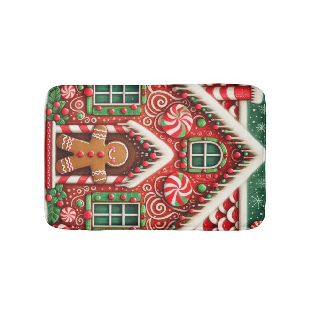 Alfombrilla De Baño Hombre y casa de pan de jengibre. (Anverso)
