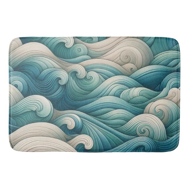 Alfombrilla De Baño Home Studio Ocean Wave Swirl (Anverso)