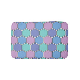 Alfombrilla De Baño Honeycomb Pattern Pastels