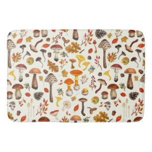 Alfombrilla De Baño Hongos salvajes en blanco roto