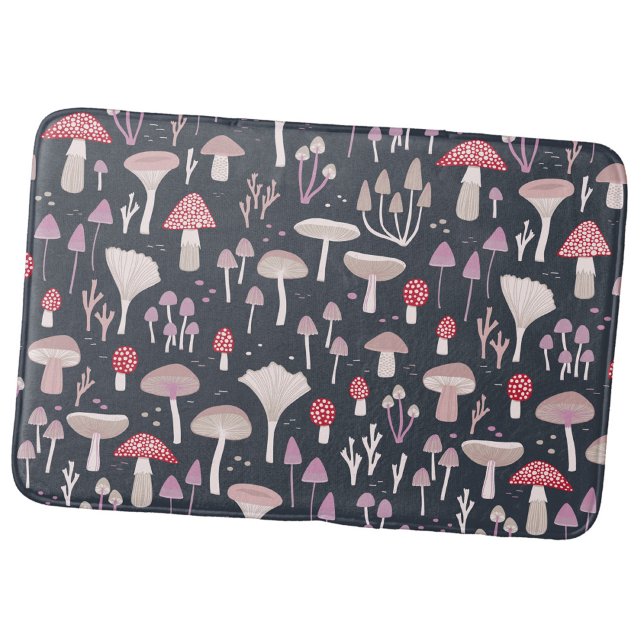Alfombrilla De Baño Hongos Toadstool Mushroom (Fun fungi mushroom toadstool pattern bath mat for autumn fall bathroom decor)