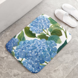 Alfombrilla De Baño Hortensias Azules | Hermoso Jardín Floral