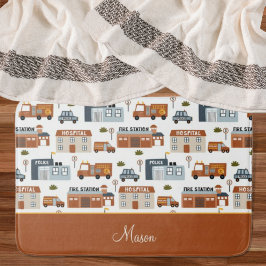 Alfombrilla De Baño Hospital, incendio, patrón de ciudad policial para