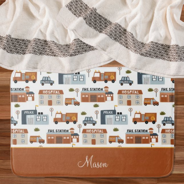 Alfombrilla De Baño Hospital, incendio, patrón de ciudad policial para (Subido por el creador)