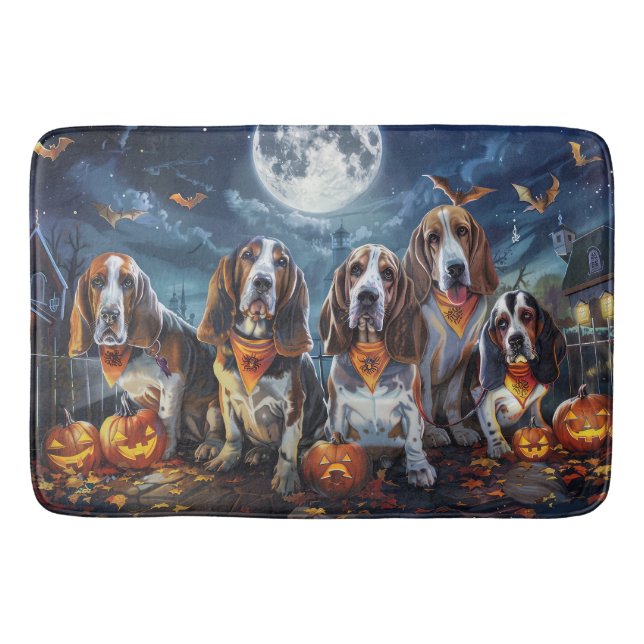 Alfombrilla De Baño Hound Halloween Basset Spooky (Anverso)