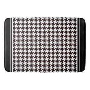 Alfombrilla De Baño Houndstap clásico negro y blanco  