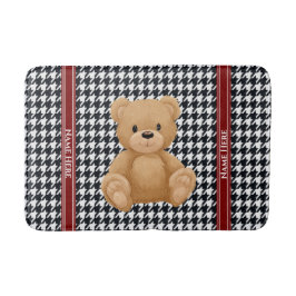 Alfombrilla De Baño Houndstooth Bear Home,