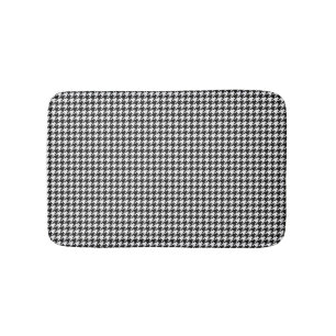 Alfombrilla De Baño Houndstooth blanco y negro