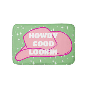 Alfombrilla De Baño Howdy Good Lookin Rancher Cowboy Gorra Green Dorm