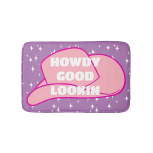 Alfombrilla De Baño Howdy Good Lookin Rancher Cowboy Gorra Lilac Dorm