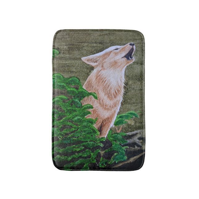 Alfombrilla De Baño Howling Coyote (Frente vertical)