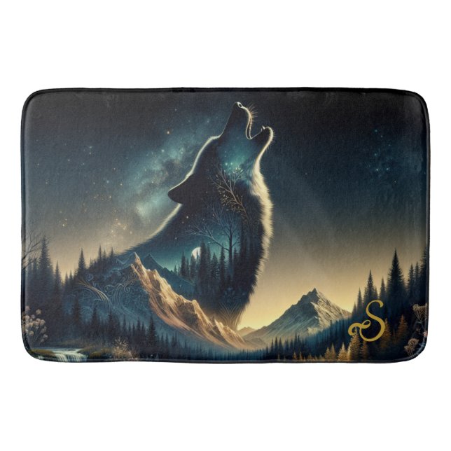 Alfombrilla De Baño Howling Wolf (Anverso)