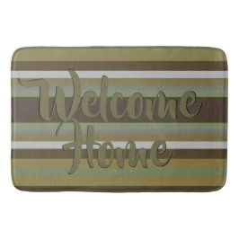 Alfombrilla De Baño Huella verde oliva y Verde azulada